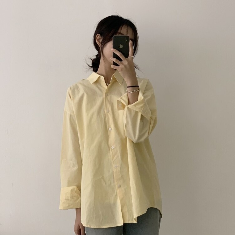 편하게 입어지는 비타민 박시핏 셔츠 옐로우