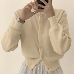 ベーシックくびれカーディガン15色 BEIGE