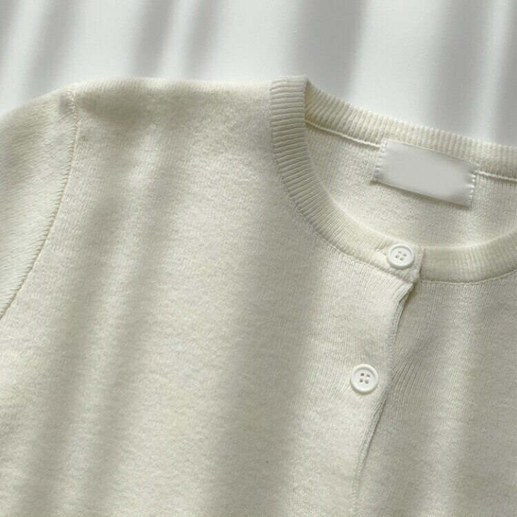 스노우 라운드 겨울 무지 베이직 캐주얼 허리잘록 기본 긴팔 가디건