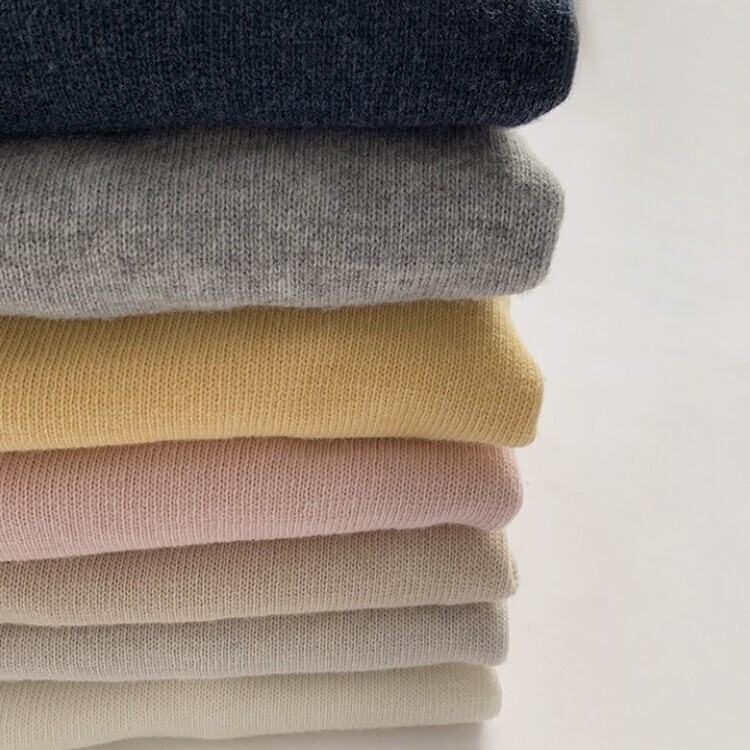 에리카 봄옷 라운드 램스울 긴팔 허리잘록 무지 데일리 베이직 오버핏 니트