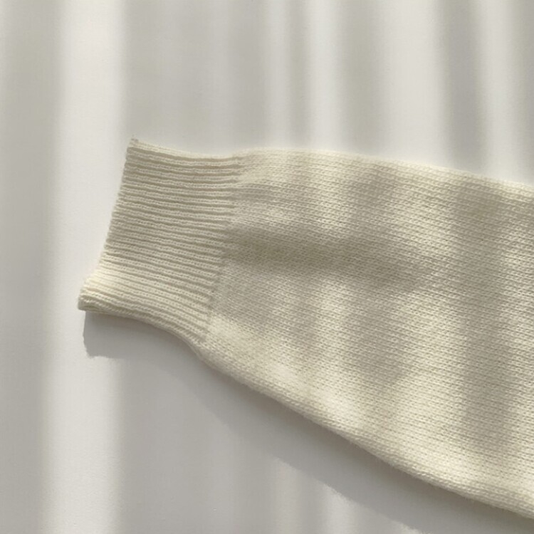 에리카 봄옷 라운드 램스울 긴팔 허리잘록 무지 데일리 베이직 오버핏 니트