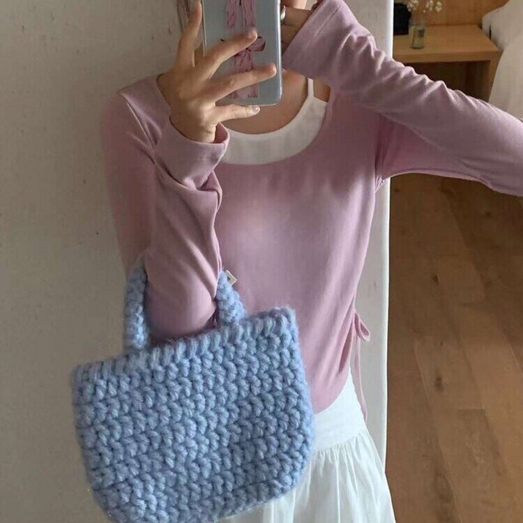 レイヤーシャーリング長袖T PINK