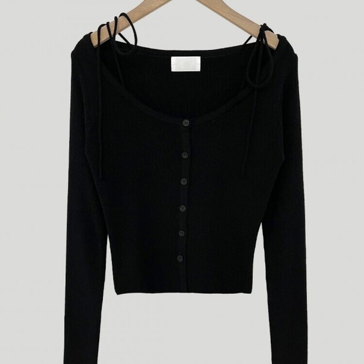 リボンスリムニットカーディガン