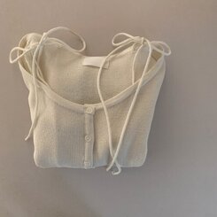 リボンスリムニットカーディガン