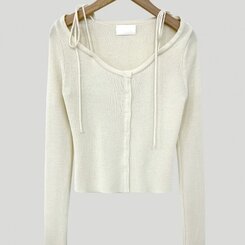 リボンスリムニットカーディガン