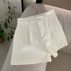 ショートパンツ 【SET】スラックショートパンツ+ベルト