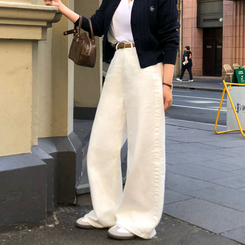 【丈別】オールデイベーシックコットンワイドパンツ WHITE