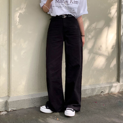 【丈別】オールデイベーシックコットンワイドパンツ BLACK