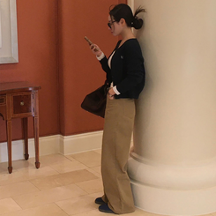 【丈別】オールデイベーシックコットンワイドパンツ LIGHT BEIGE