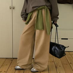 【丈別】オールデイベーシックコットンワイドパンツ BEIGE