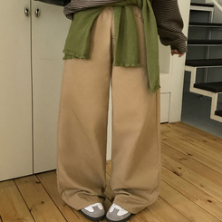 【丈別】オールデイベーシックコットンワイドパンツ BEIGE