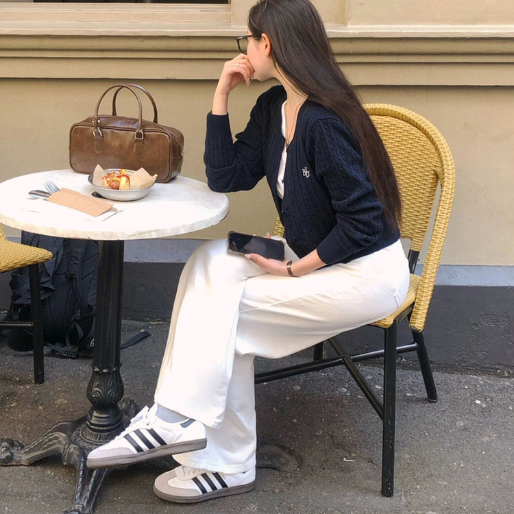 【丈別】オールデイベーシックコットンワイドパンツ WHITE