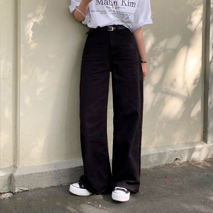 【丈別】オールデイベーシックコットンワイドパンツ BLACK