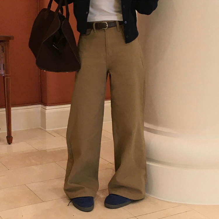 【丈別】オールデイベーシックコットンワイドパンツ LIGHT BEIGE