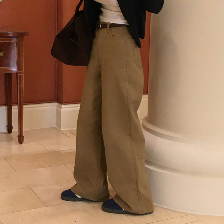 【丈別】オールデイベーシックコットンワイドパンツ LIGHT BEIGE