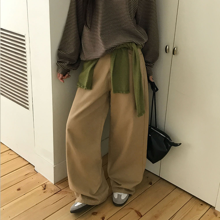 丈別】オールデイベーシックコットンワイドパンツ｜コットン