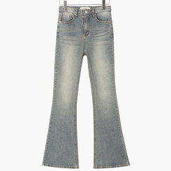 [春の新商品10%][ベリードmade/国内製作/ショート、ロング] ケイト ビンテージ ウォッシング ブーツカット デニムパンツ