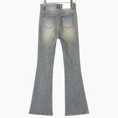 [春の新商品10%][ベリードmade/国内製作/ショート、ロング] ケイト ビンテージ ウォッシング ブーツカット デニムパンツ