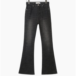 [春の新商品10%][ベリードmade/国内製作/ショート、ロング] ケイト ビンテージ ウォッシング ブーツカット デニムパンツ