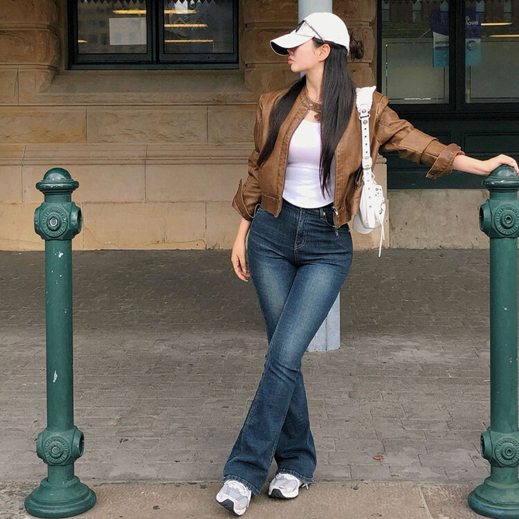 [春の新商品10%][ベリードmade/国内製作/ショート、ロング] ケイト ビンテージ ウォッシング ブーツカット デニムパンツ DARK DENIM