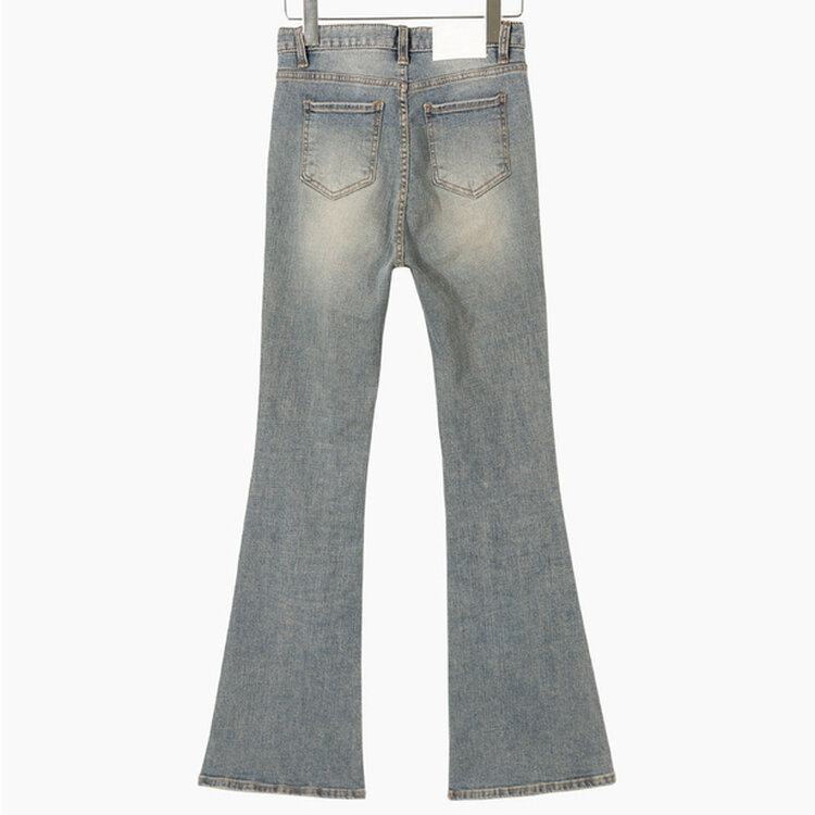 [春の新商品10%][ベリードmade/国内製作/ショート、ロング] ケイト ビンテージ ウォッシング ブーツカット デニムパンツ