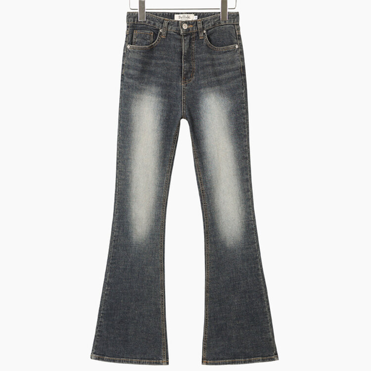 [春の新商品10%][ベリードmade/国内製作/ショート、ロング] ケイト ビンテージ ウォッシング ブーツカット デニムパンツ