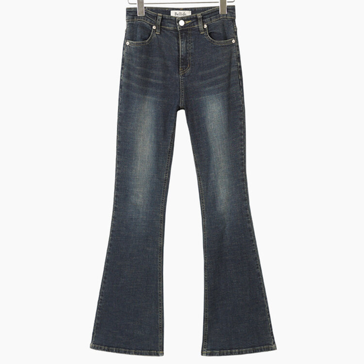 [春の新商品10%][ベリードmade/国内製作/ショート、ロング] ケイト ビンテージ ウォッシング ブーツカット デニムパンツ