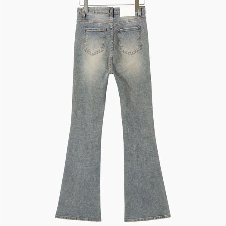 [春の新商品10%][ベリードmade/国内製作/ショート、ロング] ケイト ビンテージ ウォッシング ブーツカット デニムパンツ