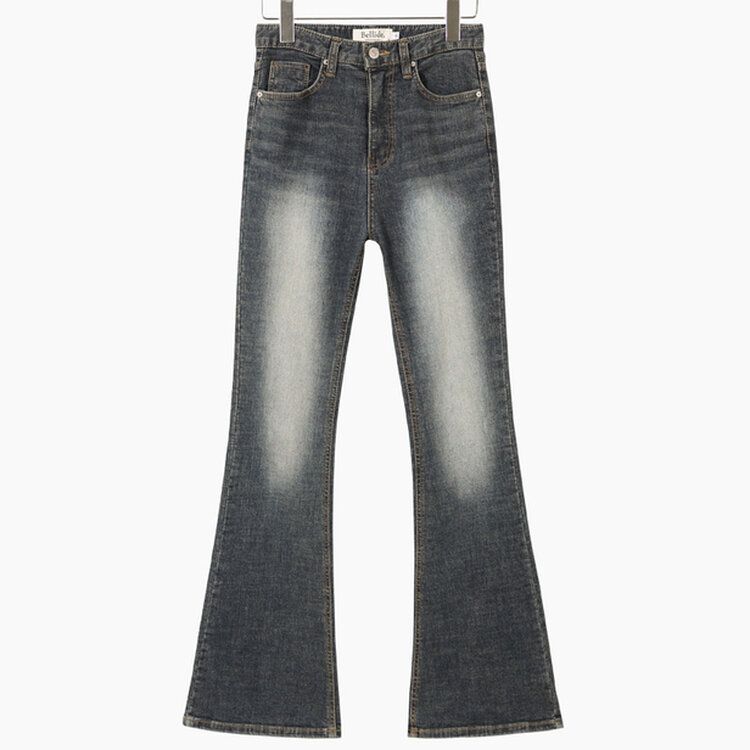 [春の新商品10%][ベリードmade/国内製作/ショート、ロング] ケイト ビンテージ ウォッシング ブーツカット デニムパンツ