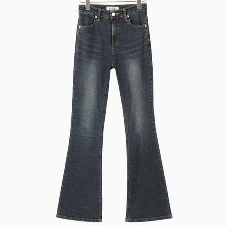 [春の新商品10%][ベリードmade/国内製作/ショート、ロング] ケイト ビンテージ ウォッシング ブーツカット デニムパンツ