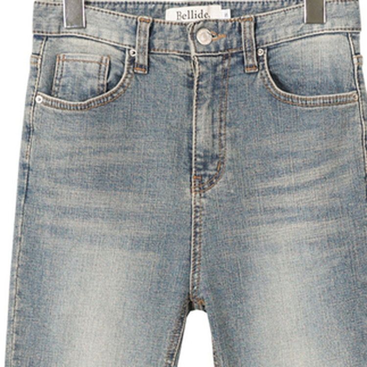 [春の新商品10%][ベリードmade/国内製作/ショート、ロング] ケイト ビンテージ ウォッシング ブーツカット デニムパンツ