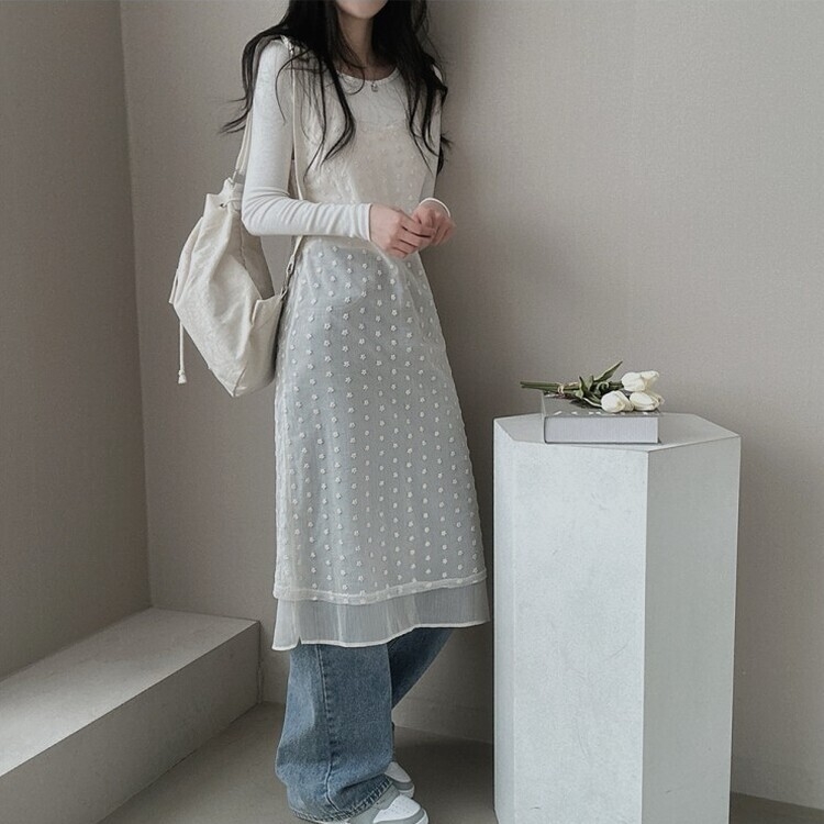 シースルーレイヤーワンピース IVORY