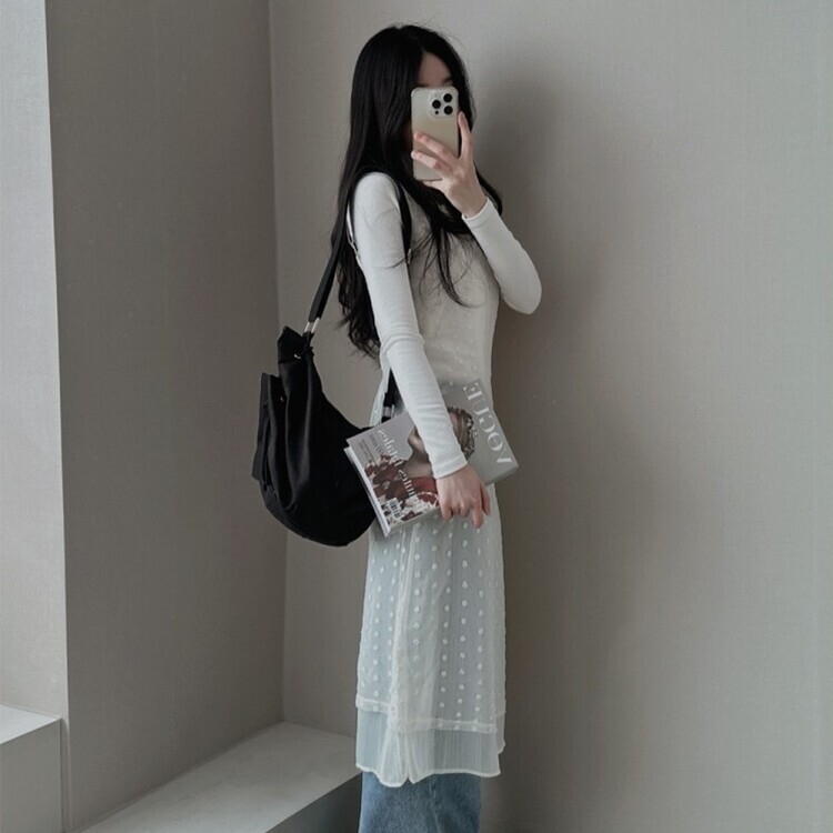 シースルーレイヤーワンピース IVORY