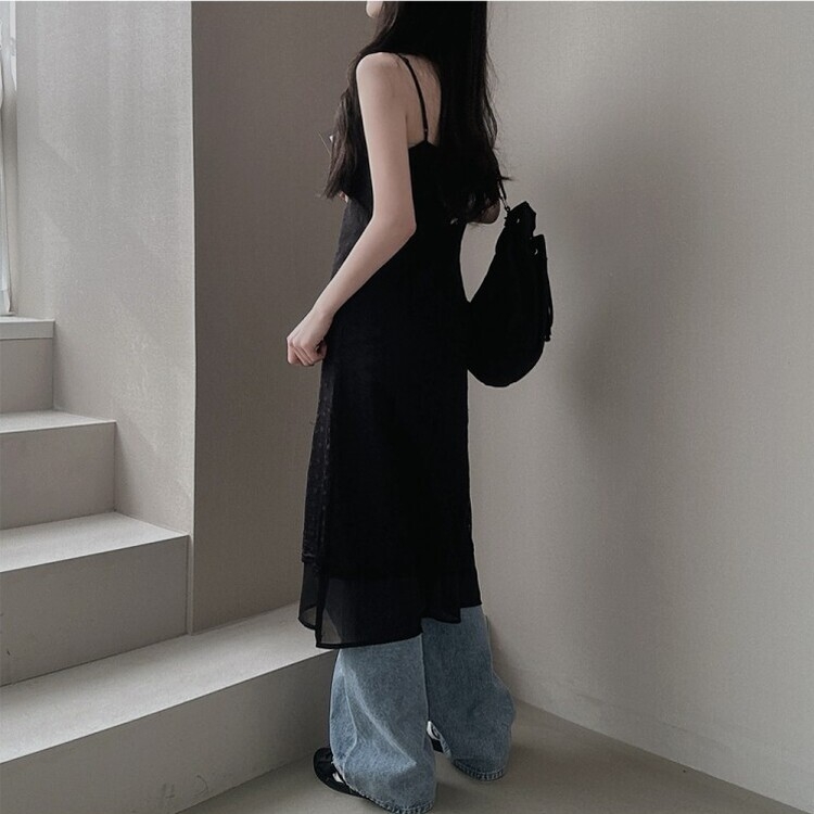 シースルーレイヤーワンピース BLACK