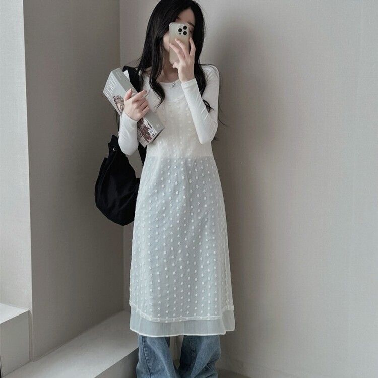 シースルーレイヤーワンピース IVORY
