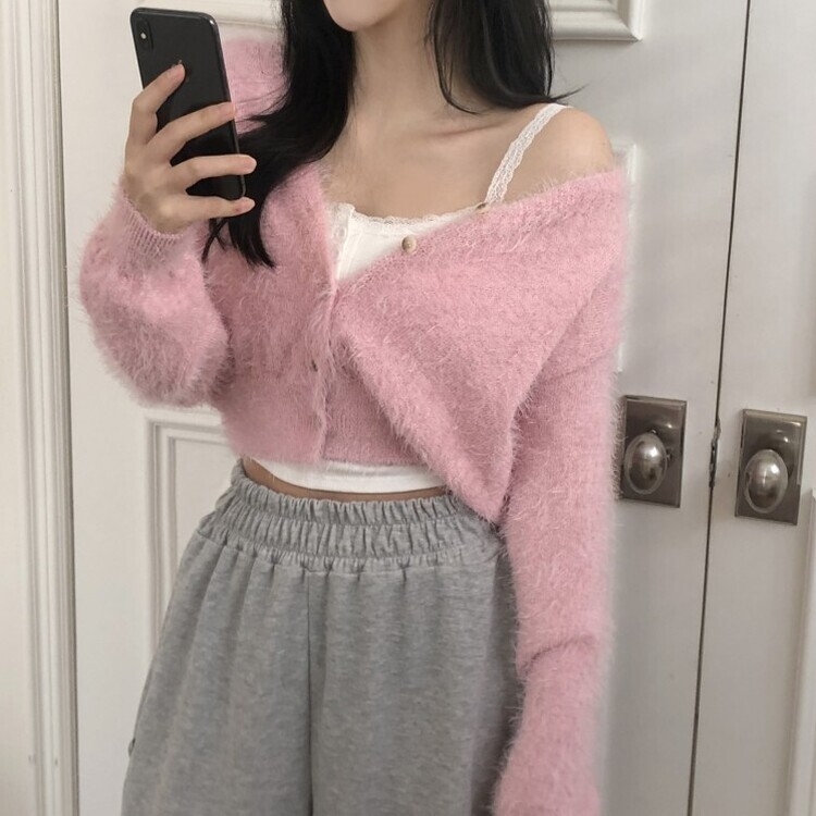 カップ付レースキャミソール5色 IVORY