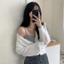 [캡내장!레이스포인트!]단추 골지 레이스 스판 레이어드 나시 5color 그레이
