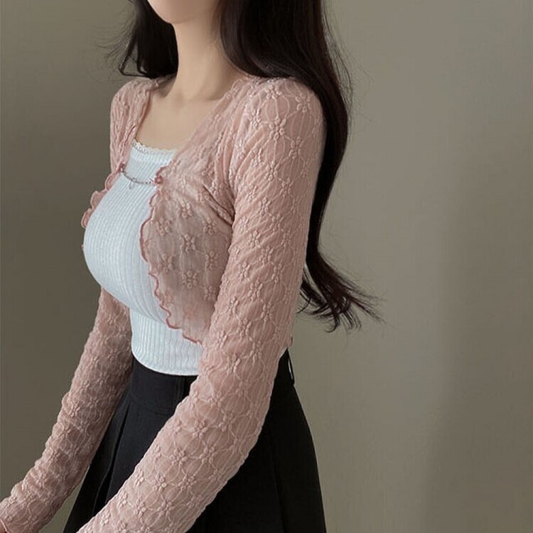 ★ハート透かし ボレロ★ ハート透かし編みニットボレロ | kawaii -outlet- | axes femme