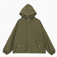 オーバーフィットフードウィンドブレーカー