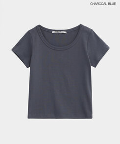 シンプルUネック半袖T