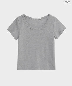 シンプルUネック半袖T