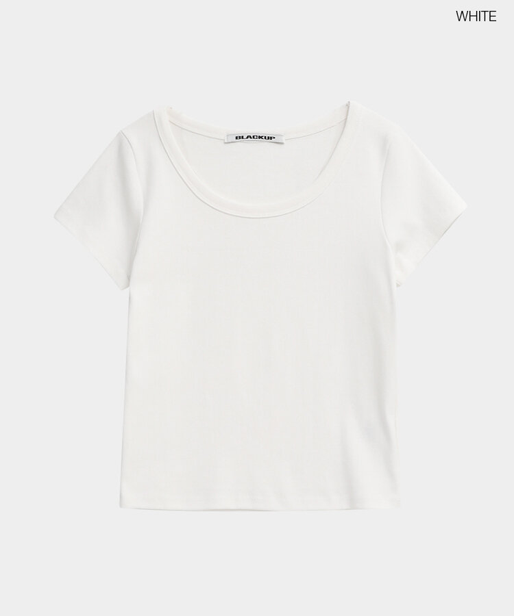 シンプルUネック半袖T