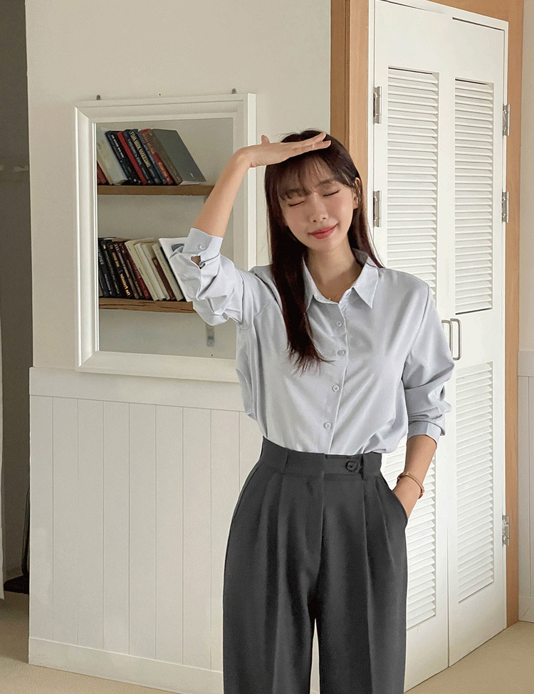 (S~2XL, 숏/기본/롱) 완전편한 차르르 투핀턱 하이웨스트 팬츠 와이드 슬랙스 그레이