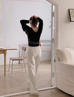 【SHORT/BASIC/LONG 丈別】ツーピンタックスラックス WHITE