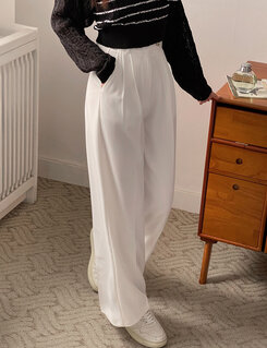 【SHORT/BASIC/LONG 丈別】ツーピンタックスラックス WHITE