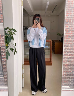 【SHORT/BASIC/LONG 丈別】ツーピンタックスラックス BLACK