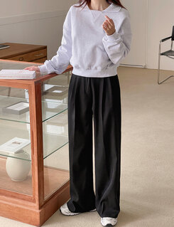 【SHORT/BASIC/LONG 丈別】ツーピンタックスラックス BLACK