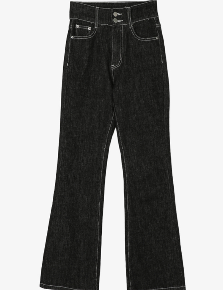 (S~2XL, 숏/기본/롱) 슬림해보이는 생지 스티치 부츠컷 데님 팬츠