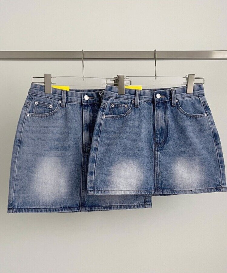 2XL데이트 빈티지 스판 속바지 데님 스커트