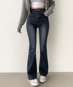 デニム 【SHORT/BASIC/LONG 丈別】ブーツカットデニムパンツ6色 DEEP BLUE